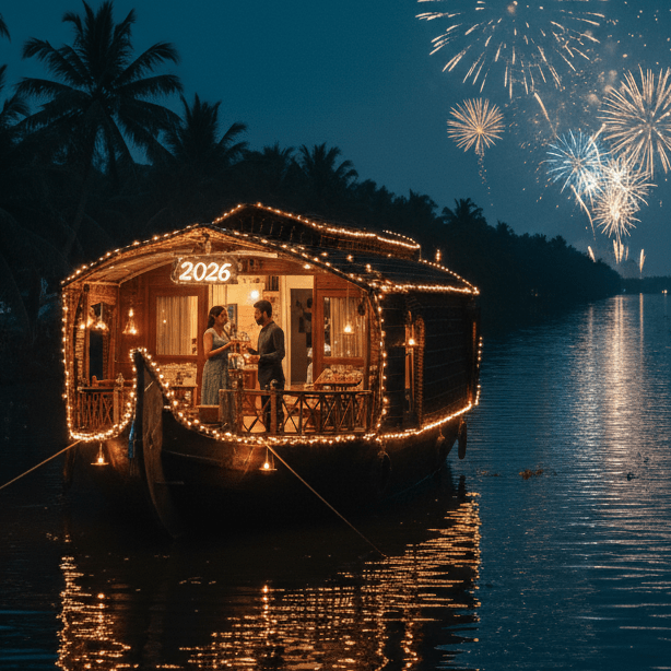 Houseboat cruising in Alleppey for New Year 2026 – Kerala tour packages