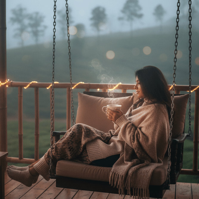 Relaxing evening at a Kerala resort with hot tea – Kerala tour packages