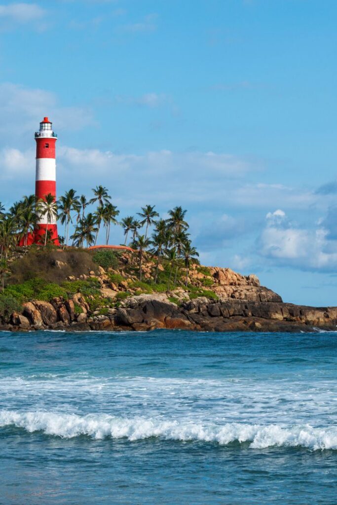 Kovalam Beach winter sunset view in Kerala