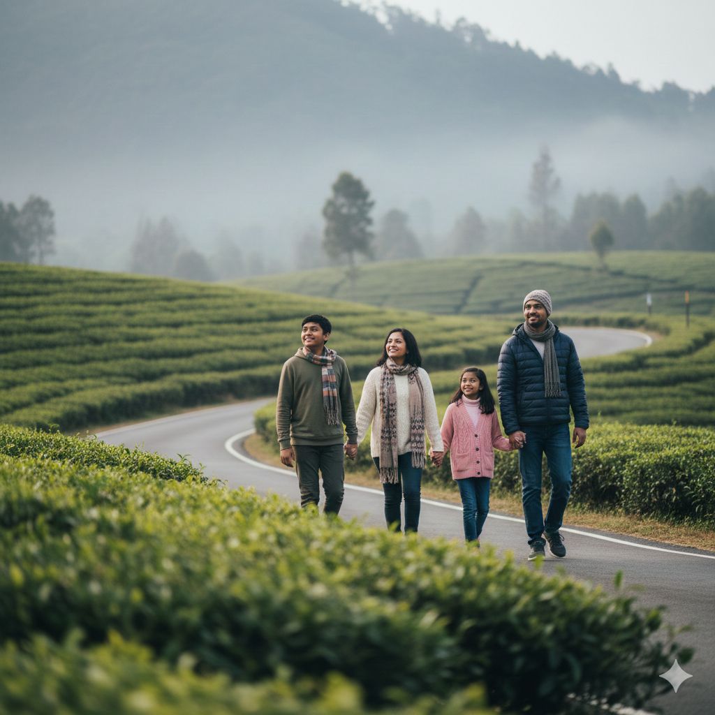 Family enjoying December Kerala tour packages with kids