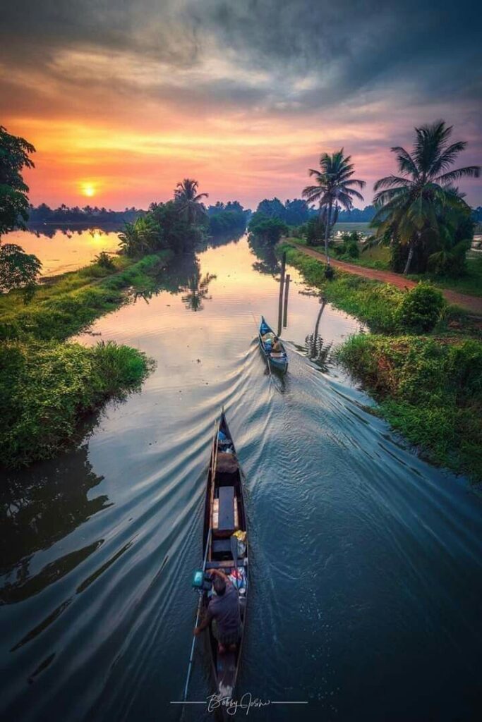 Kerala backwaters during February