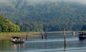 Thekkady in summer forest lake view Kerala